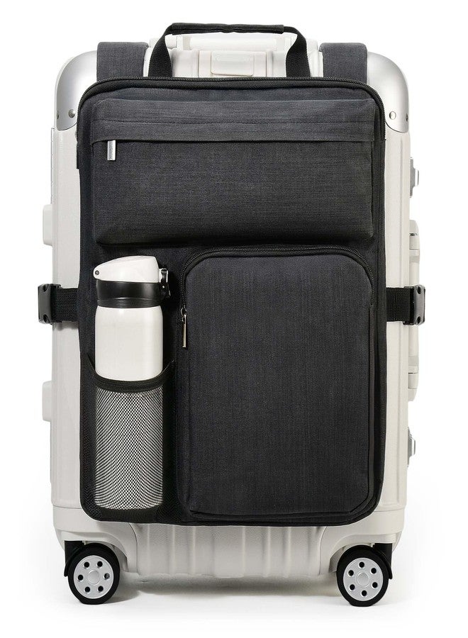 BS-VOG Over Luggage Organizer for Suitcase, Luggage Harness with Cup Holder, Portable Travel Backpack with Adjustable Straps, Hanging Suitcase Organizer for 16" Laptop, Passport - Image 1